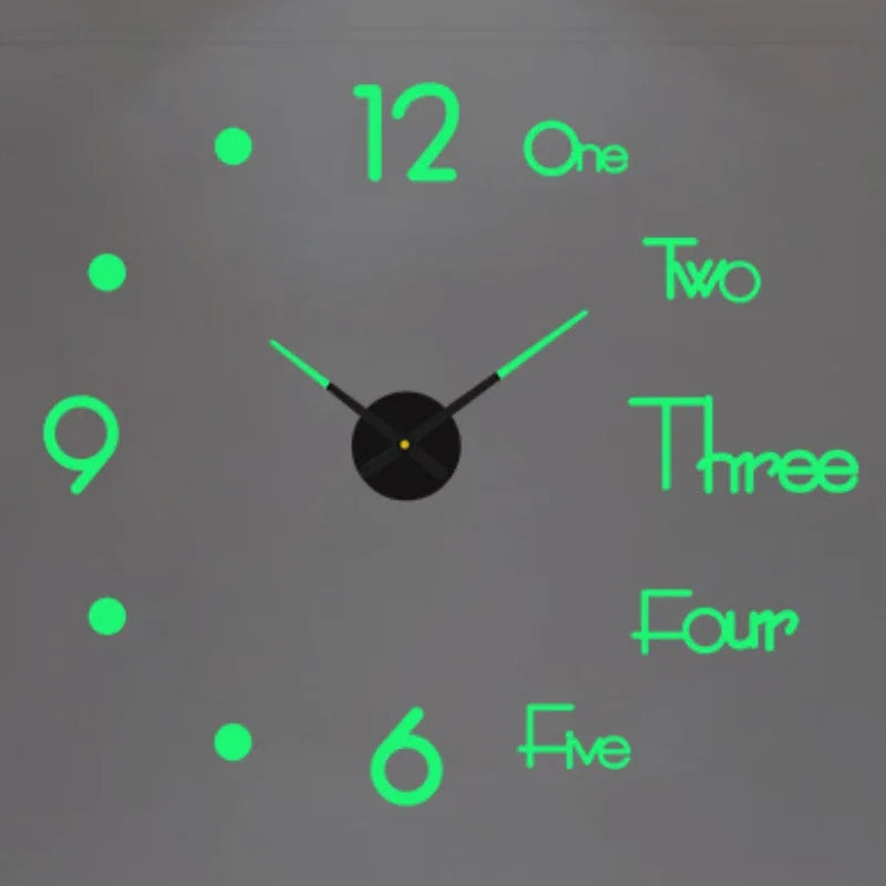 2023 Modern Design Large Wall Clock 3D DIY Quartz Clocks Fashion Watches Acrylic Mirror Stickers Living Room Home Decor Horloge