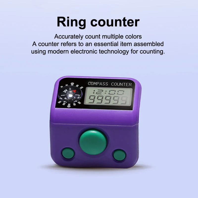 Finger Counter Compass Islamic Tasbih Bead 5 Digital LED Electronic Handheld Tally Counter Clicker Counter Ring