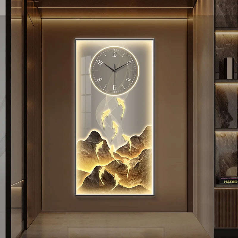 Modern Creative LED Wall Clock Lamps Mural Lighting Corridor Living Room Entrance Staircase Lustre Indoor Home Decoration Lights