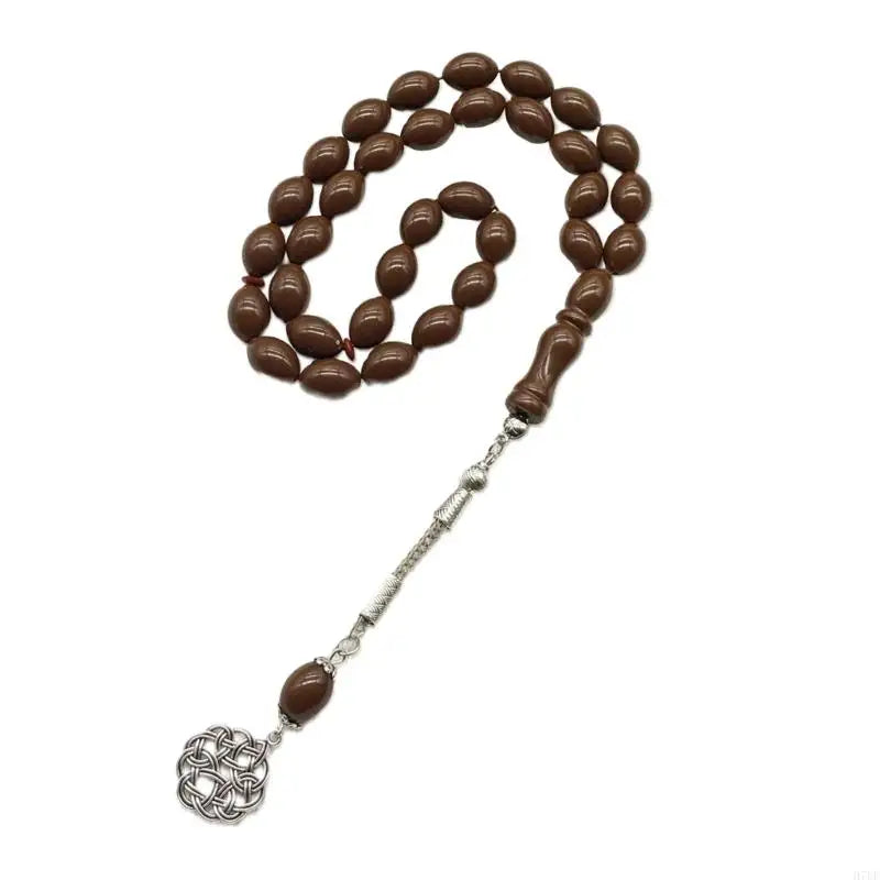 Premium Islamic Tasbih Oval Acrylic Beads Lightweight Portable Muslims Rosary Bracelet For Prayer Spiritual Practice
