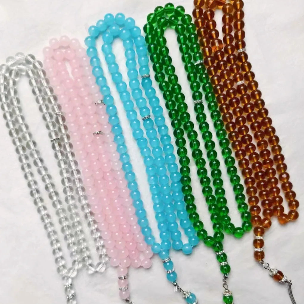 1PC  glass bracelet, Islamic Prayer Beads, Muslim Rosary for Prayer, Meditation, Stress Relief & Ramadan Eid Gift for Men Women
