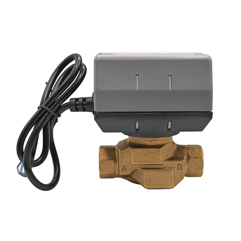 1/2" 3/4" 1" Motorized Two Way Three Way Valve Brass VC6013/4013 DN15 DN20 DN25 Fan Coil HVAC Valve AC220V