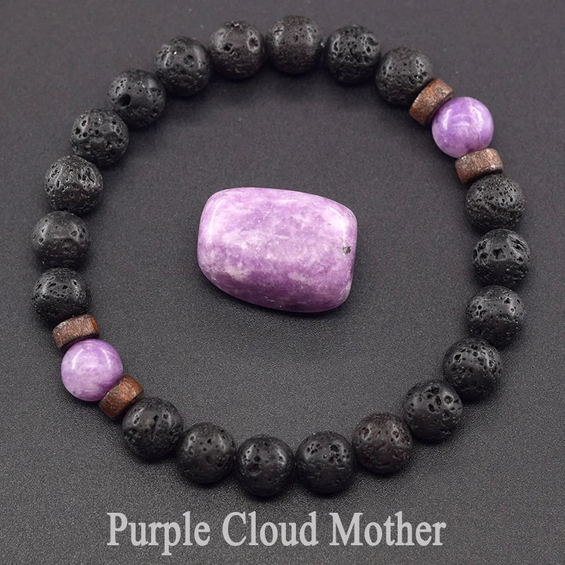 Natural Stone Red Stripe Agate Beads Bracelet Women Men Genuine Red Carnelian Round Bangle Natural Volcanic Stone Bracelet Gift