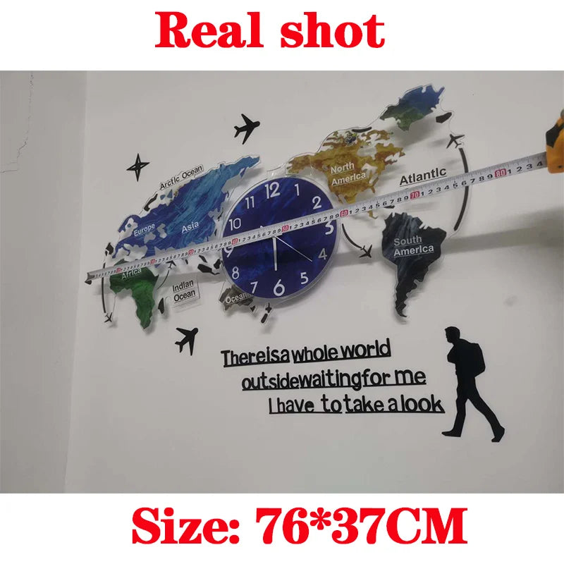 Unique Acrylic Wall Clock 3D DIY Large Wall Hanging Clock with Stickers Home Decorations
