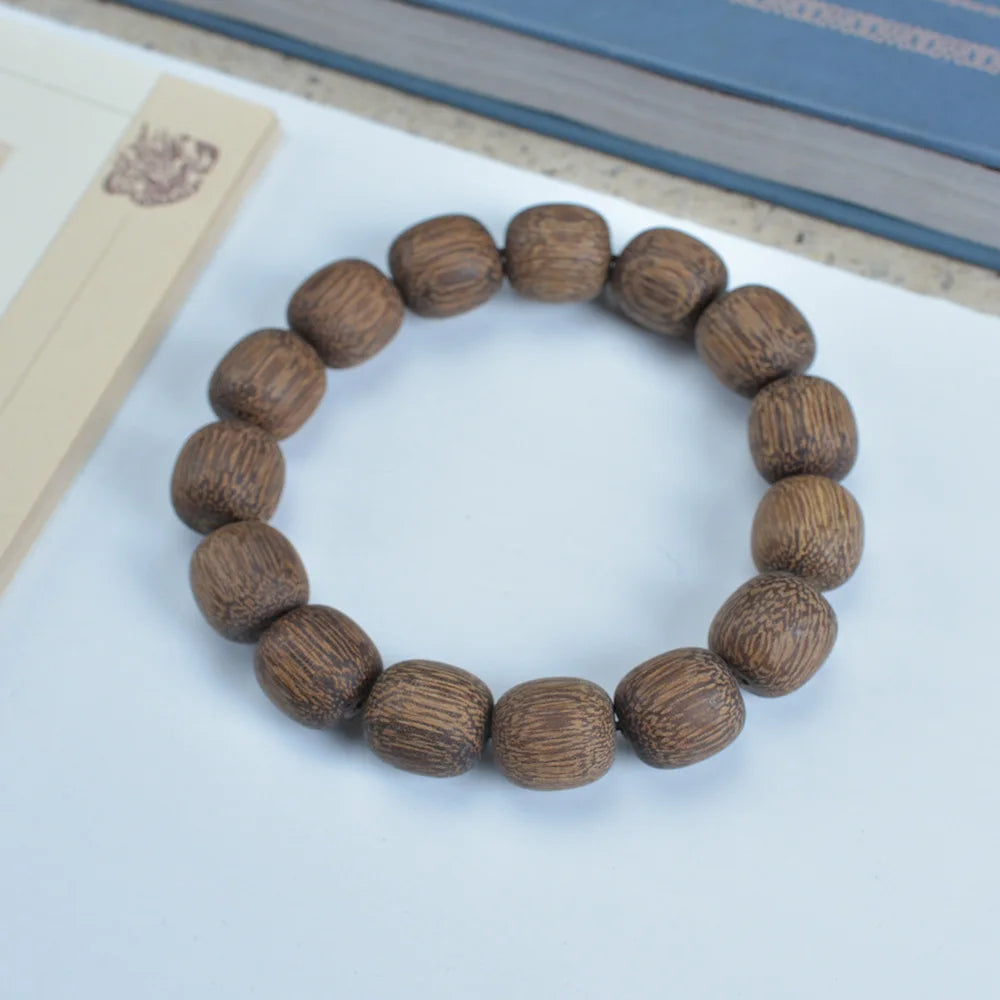 Vietnamese Nha Trang White Kynam Agarwood Bracelet Old-Style Beads Double-Circle Sinkable Rosary With Natural Fragrance Unisex
