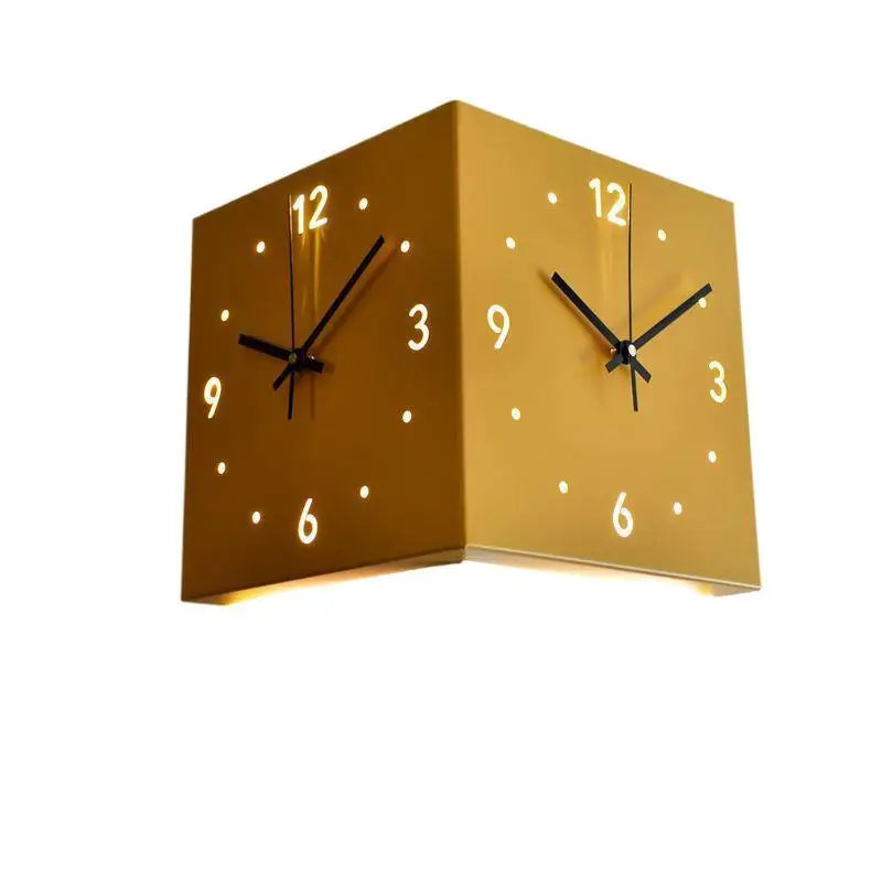 2025Simple and creative corner double-sided wall clock, double-sided clock, living room, silent corner clock, universal