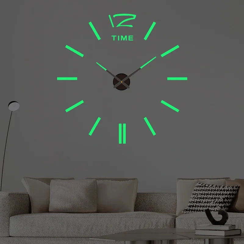 2023 Modern Design Large Wall Clock 3D DIY Quartz Clocks Fashion Watches Acrylic Mirror Stickers Living Room Home Decor Horloge