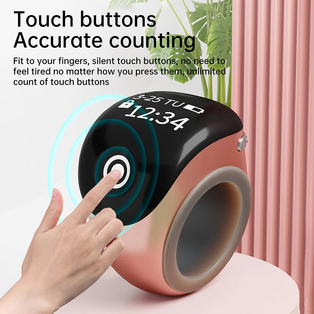 S8pro Digital Counter With OLED Dispaly Screen Finger Counters Type-C 120mah Charging Battery Smart Ring Touch Tally Counter