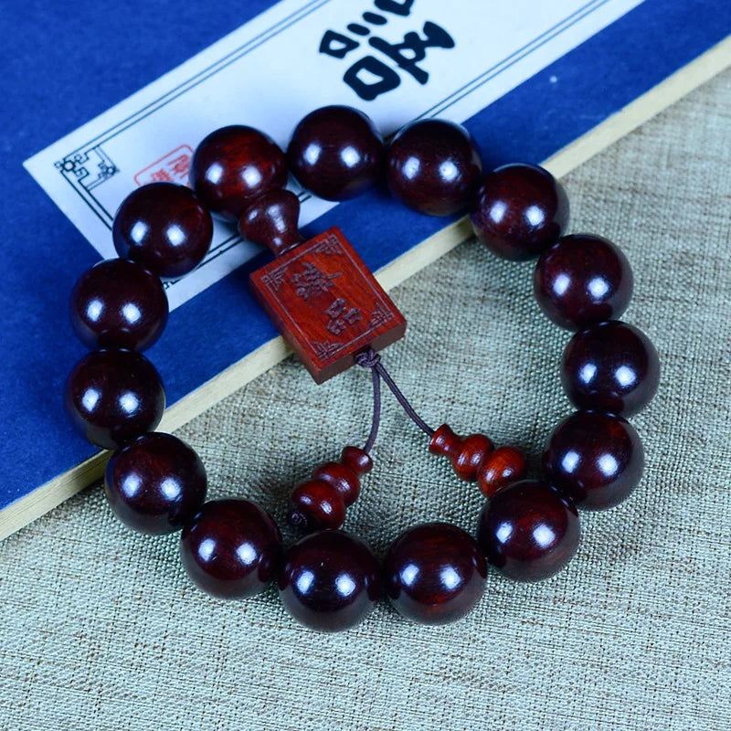Jifangyuan Gaomi Old Materials Pterocarpus Santalinus Red Sandalwood Rosewood Beads Men Ladies Bracelet Rosary Bracele
