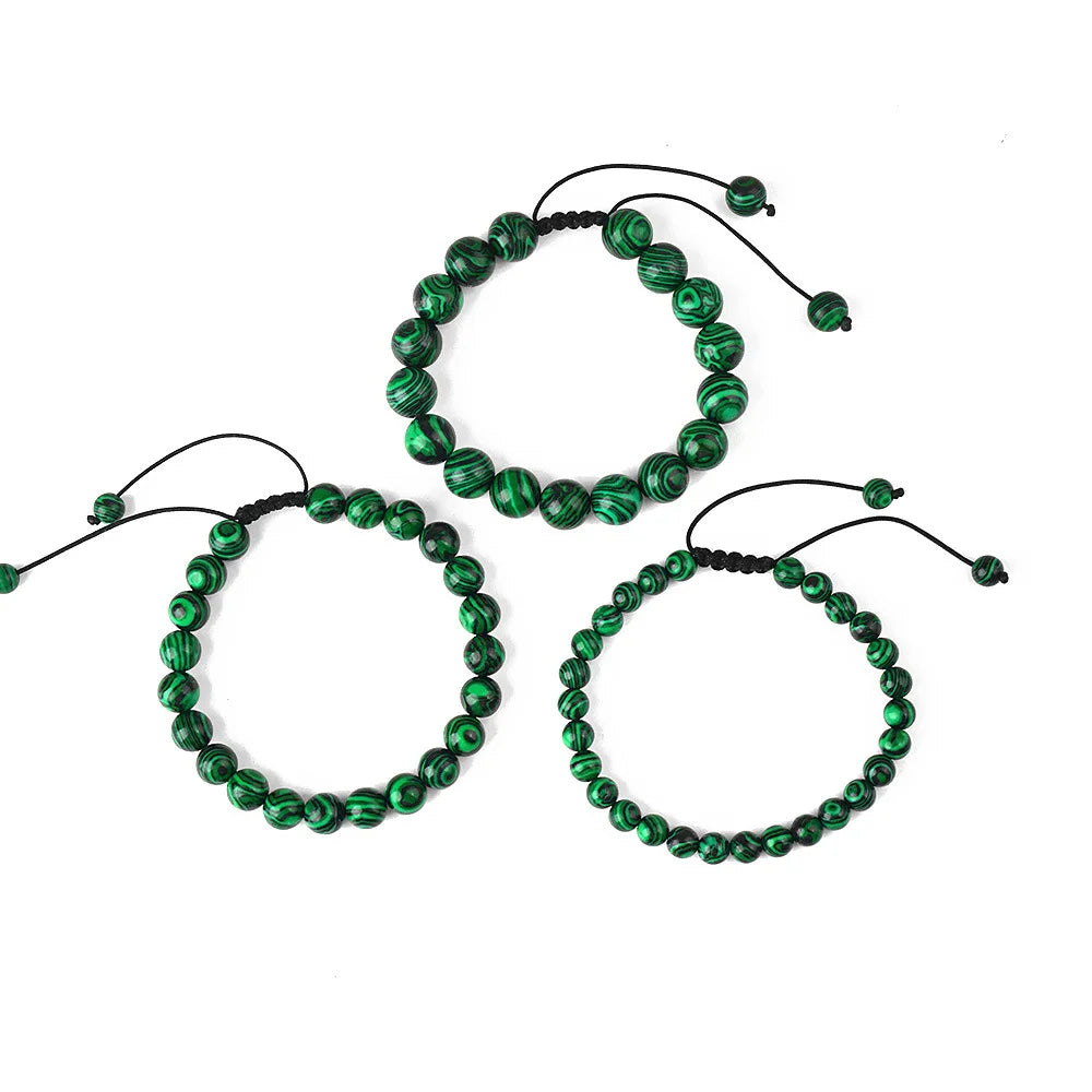 6mm 8mm 10mm Natural Stone Bracelet, Tiger Eye Agate Lava Bead Unisex Adjustable Handwoven Boho Jewelry Gift for Men Women