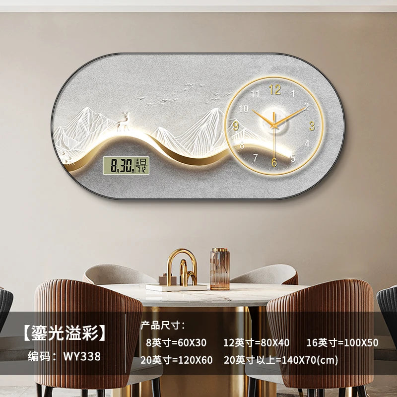 Modern minimalist living room wall clock high-end creative fashion clock restaurant bedroom wall-mounted electronic clock