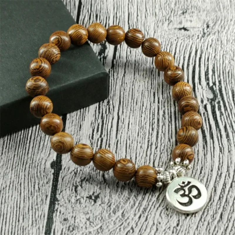 Wood Multi-layer Prayer Beads Bracelet Charm Meditation Yoga Rosary Lucky Wooden Bracelet For Women Men Jewelry Drop shipping
