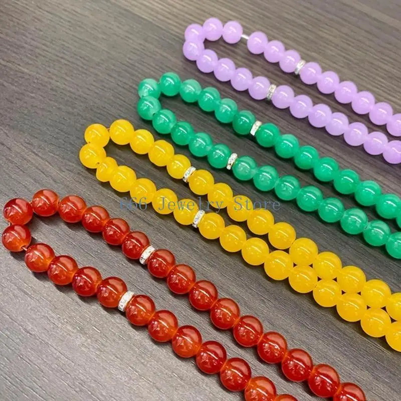 F2TD Crystal Prayer Beads Tassels Hand Bracelet Islamic 33 Beads Rosary Bracelet Religious Jewelry Gift for Men Women