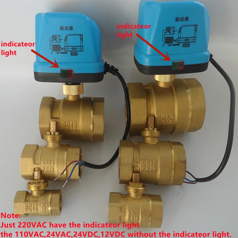 AC220V 110V 24V DC24V 12V Electric actuator motorized brass ball valve 2 way 3 wire 2 Control valve can replace solenoid valve