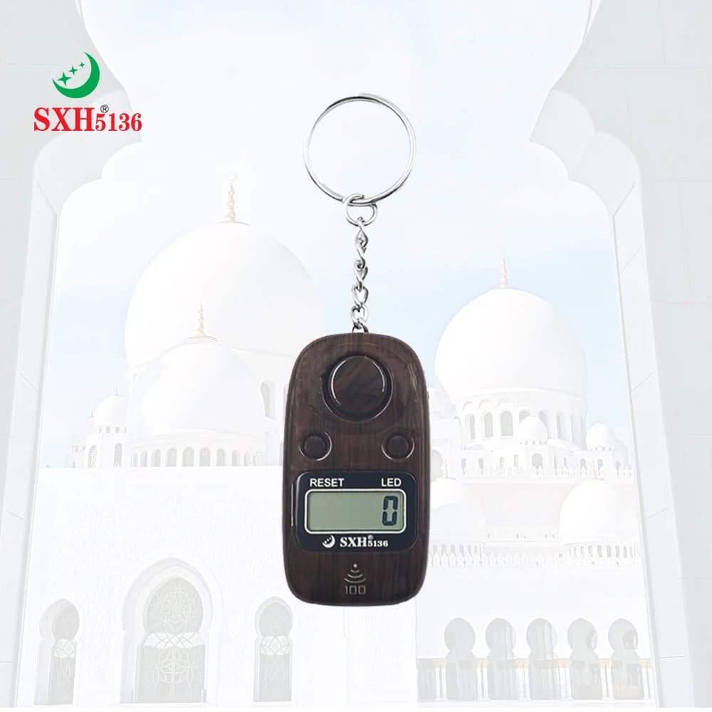 SXH5136 Factory Wholesale Led Electronic Digital Finger Counter with Keychain Muslims Tally Display Finger Counter for Prayer