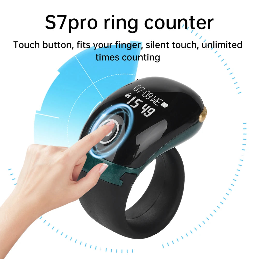 S7pro Bluetooth Electronic Counter APP Control Monitor Smart Finger Counter Muslims Tasbeeh Zikr Ring Prayer Time