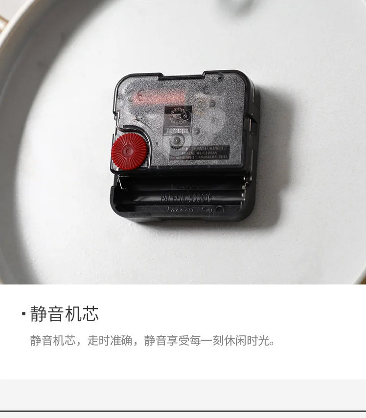 Modern minimalist TV background deer wall clock ,wooden grille decoration with lights hanging clock