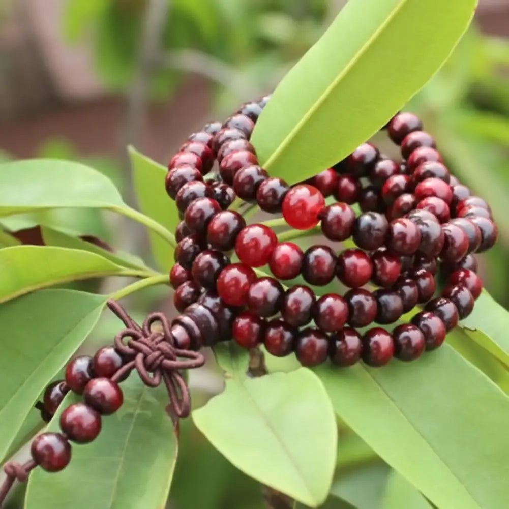 Natural Sandalwood Bracelets Men Buddhist Buddha Meditation Bead Bracelet for Women Prayer 108 Beads Rosary Hanging Decoration
