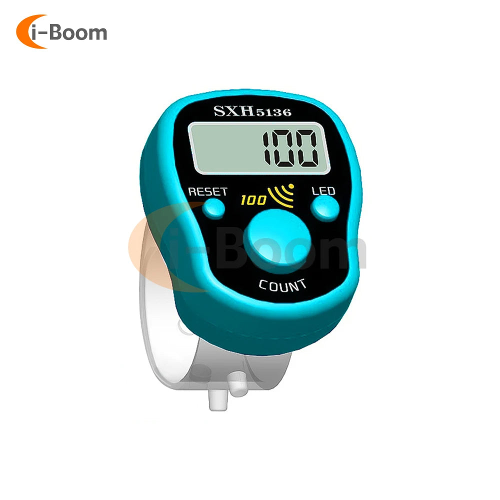 SXH-5136 Electronic Counter Finger Clicker Finger Counter Finger Ring Modeling with Backlight 5 Random Colors Shipping