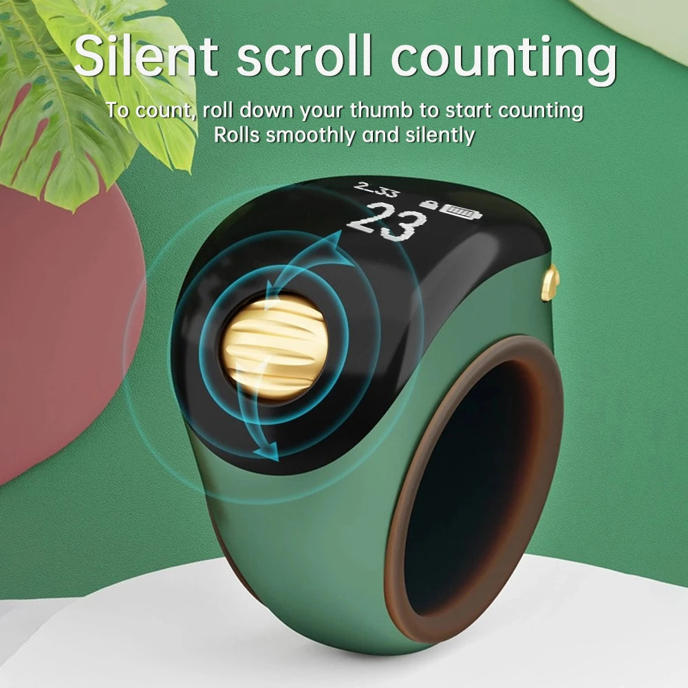 Smart Tasbih Tally Counter Digital Electronic Finger Ring Tally Counter Muslims Tasbeeh Zikr Ring Prayer Time Vibration Reminder