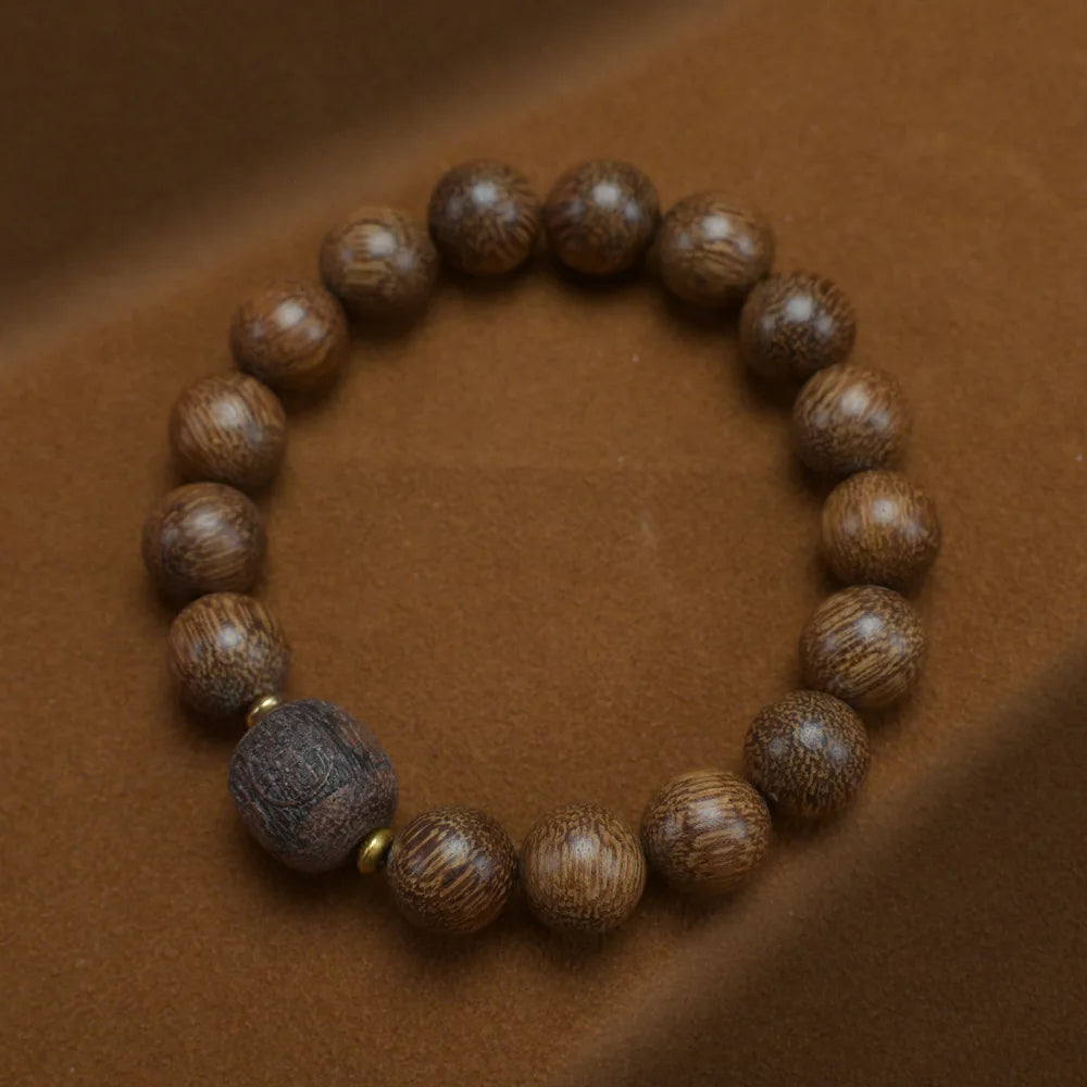 Vietnamese Nha Trang White Kynam Agarwood Bracelet Old-Style Beads Double-Circle Sinkable Rosary With Natural Fragrance Unisex
