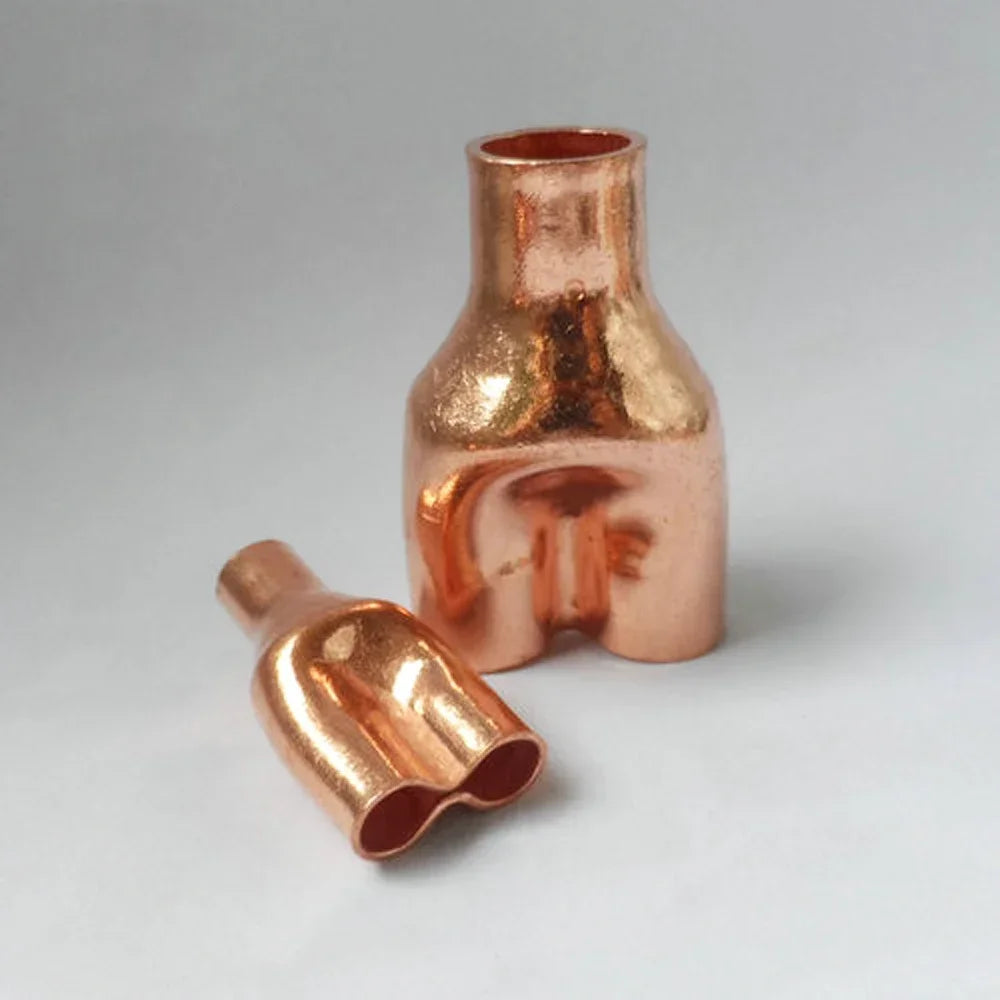 6.35 8 9.52 12.7 16 19 22 25.4 28.6 35 42mm Equal Reducing Y 3 Way Copper End Feed Solder Pipe Fitting Connector Air Conditioner