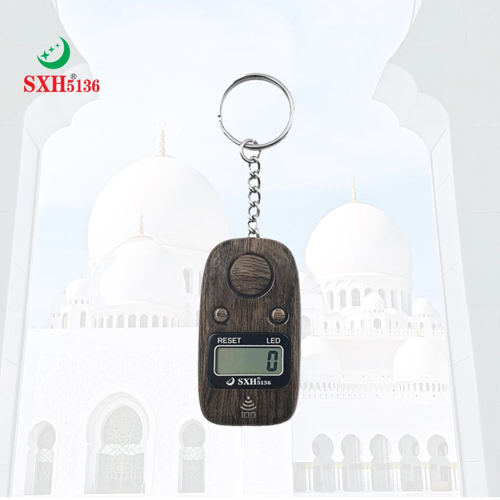 SXH5136 Factory Wholesale Led Electronic Digital Finger Counter with Keychain Muslims Tally Display Finger Counter for Prayer