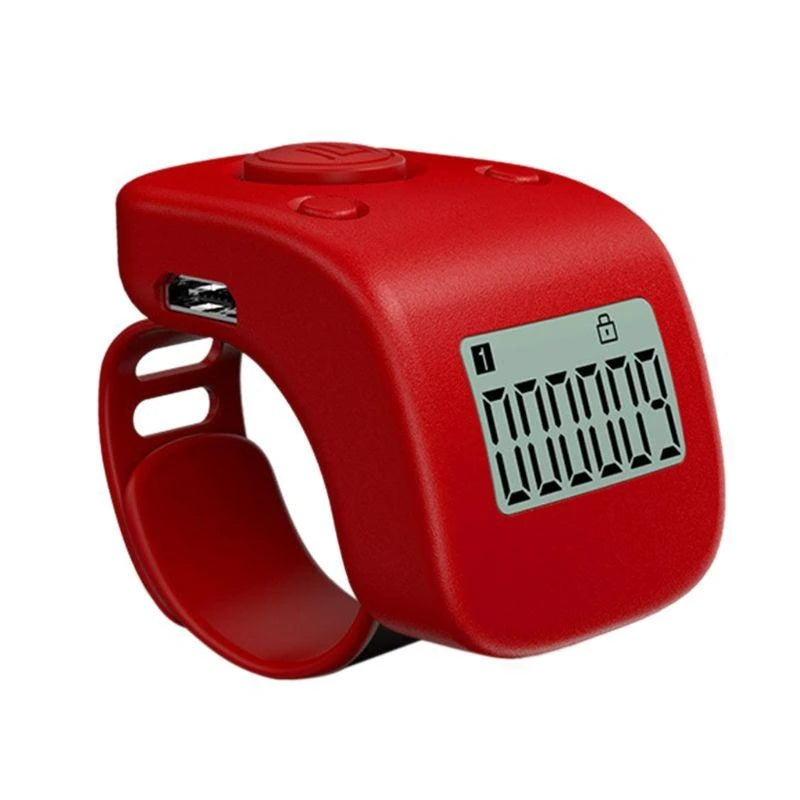 Digital LCD Finger Ring Tally Counter 6 Digit Beads 6 Channel Counting