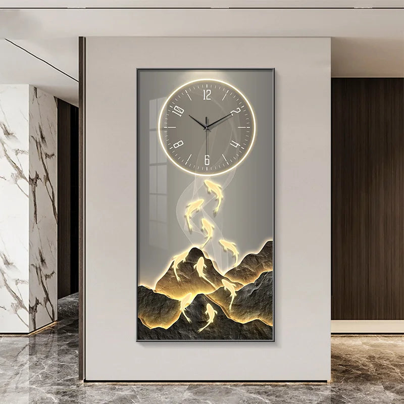 Modern Creative LED Wall Clock Lamps Mural Lighting Corridor Living Room Entrance Staircase Lustre Indoor Home Decoration Lights