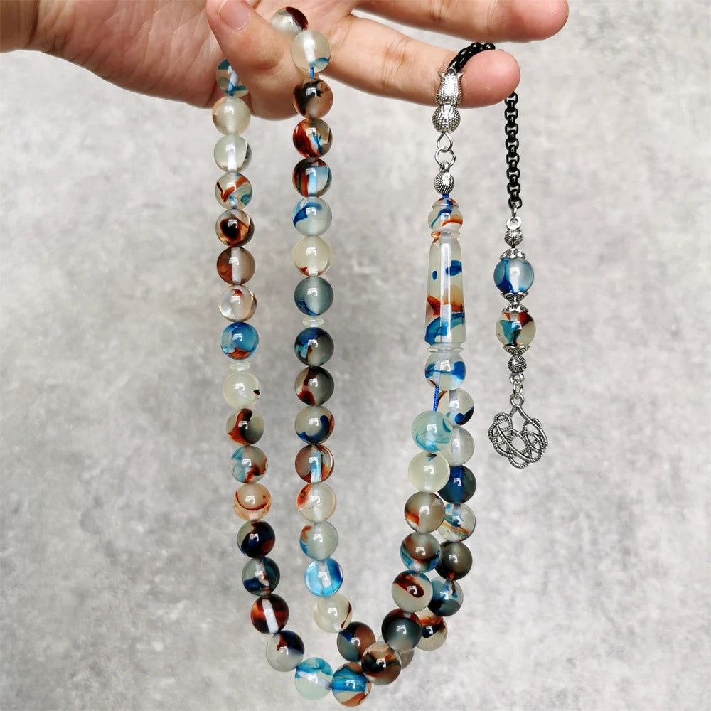 Arabic Misbaha 10MM 51 beads High quality resin glow in dark rosary bead muslim gifts kehribar islamic jewelry Eid Mubarak