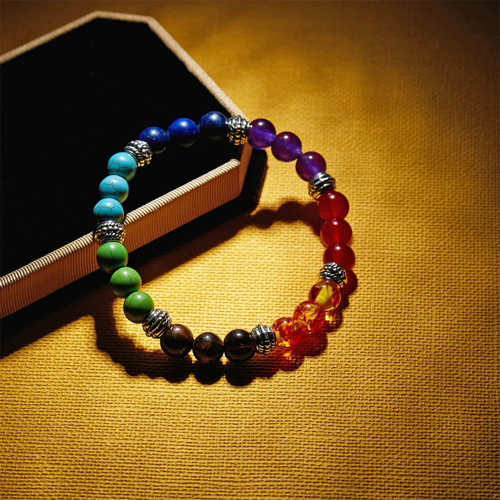 7 Chakra Beads Bracelets Bangles For Women Men Natural Stone Reiki Healing Balance Yoga Bracelet Prayer Meditation Jewelry Gift