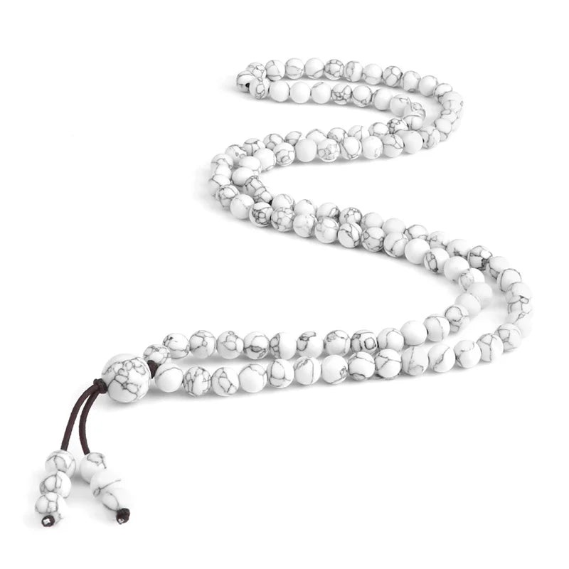 6mm Black Natural Lava Stone Bracelet Meditation Prayer Yoga 108 Mala Beads Necklace for Women Men Charm Bracelets Jewelry Gift