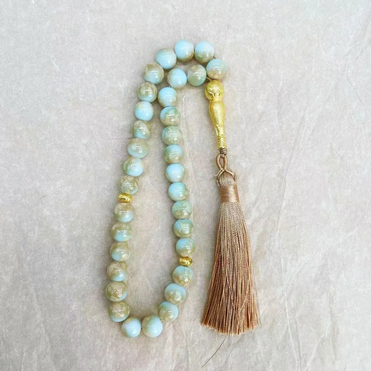 Handmade 10mm 33 Beads Glass Jewelry Bracelet Ramadan Muslim Rosary Tasbih Islamic Arab Prayer Beads Charm Bracelets Festival