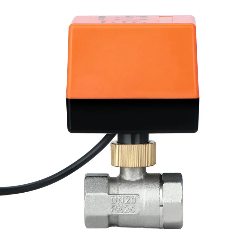 AC220V DC12V-24V Electric Thread Stainless Steel Ball Valve 2-control 3-wire Solenoid Water Valve Actuator, DN15/20/25/32/40/50