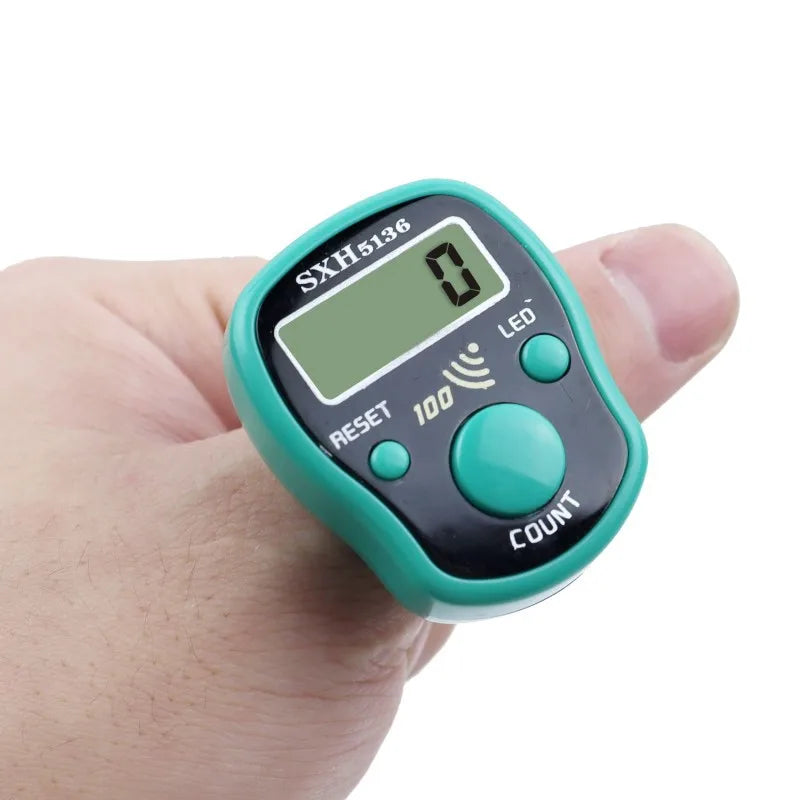 12/1pcs Ring Counter Portable Electronic Counter Manual Key Counter Mini Handheld Counter (Assorted Colors)