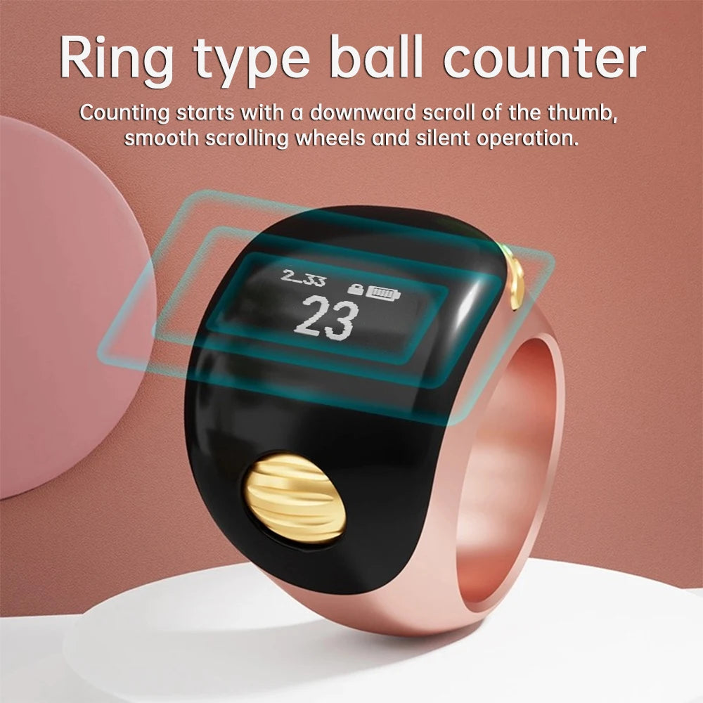 Smart Tasbih Tally Counter Digital Electronic Finger Ring Tally Counter Muslims Tasbeeh Zikr Ring Prayer Time Vibration Reminder