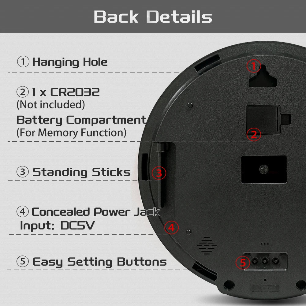 Gold Crescent Moon LED Digital Wall Clock with Timer Date Temperature Islamic Mosque Eid Mubarak Home Decor Electric Wall Clock