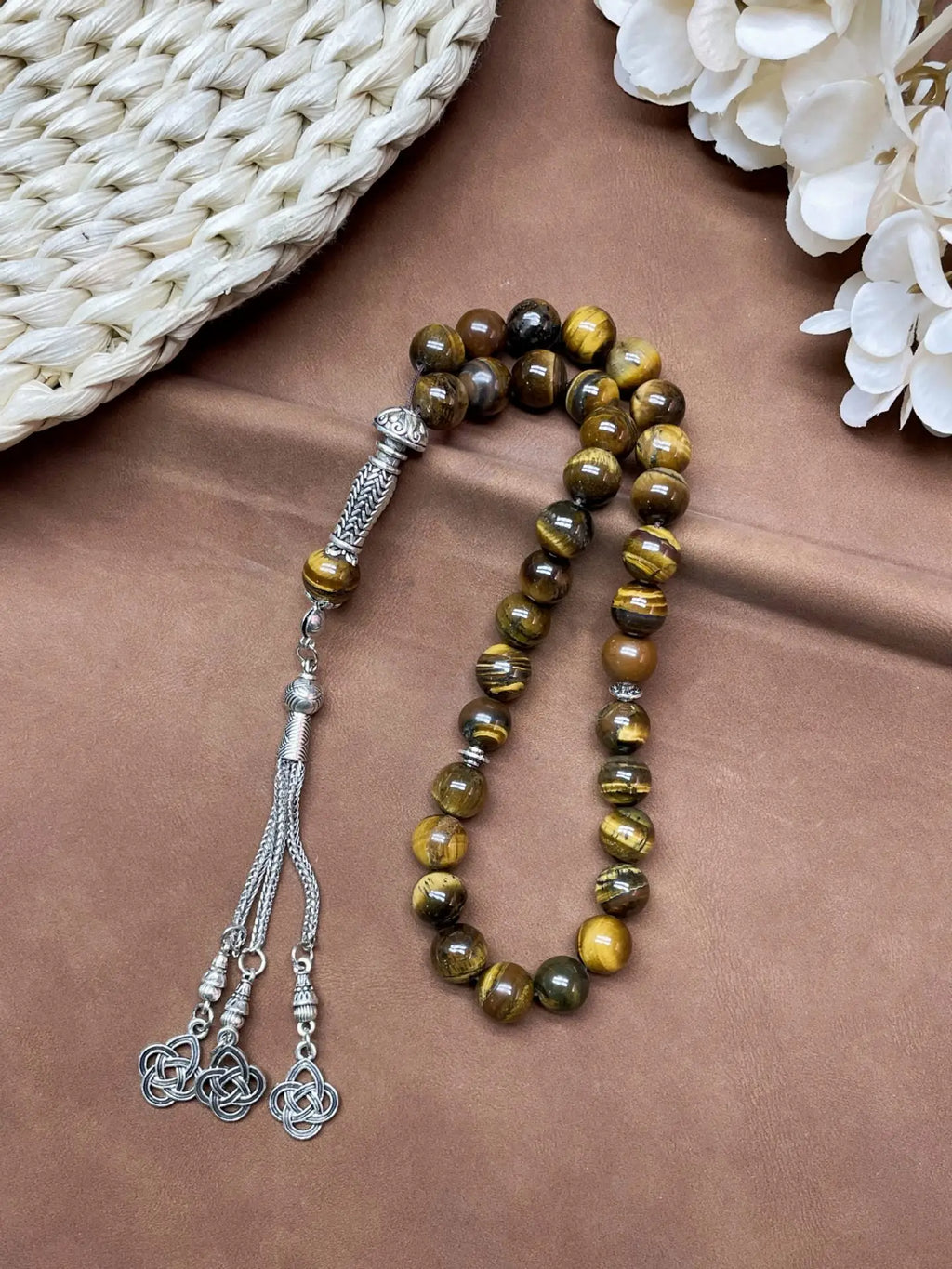 11pcs Islamic 33 Beads Glass Tasbih Arabic Prayer Misbaha Sebha Bracelet Hand Chain Muslim Rosary Jewelry for Men Women Gift