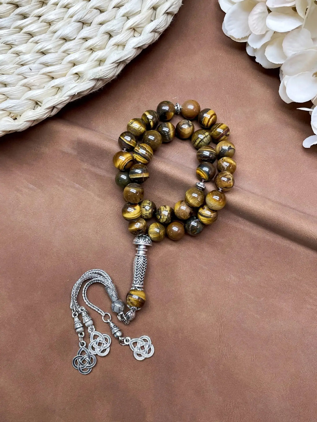 11pcs Islamic 33 Beads Glass Tasbih Arabic Prayer Misbaha Sebha Bracelet Hand Chain Muslim Rosary Jewelry for Men Women Gift