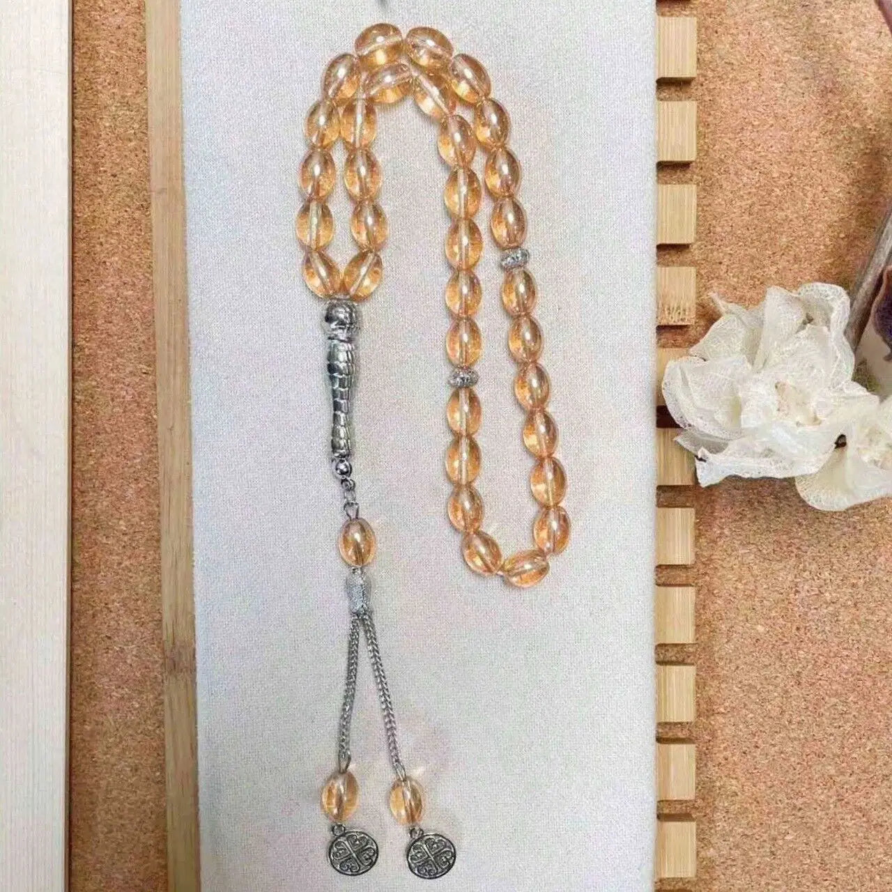 Ramadan Eid 33 Beads Glass Prayer Beads Islamic Rosary Turkey Tassel Pendant Jewelry Arabic Bracelet Gifts Middle East Muslim