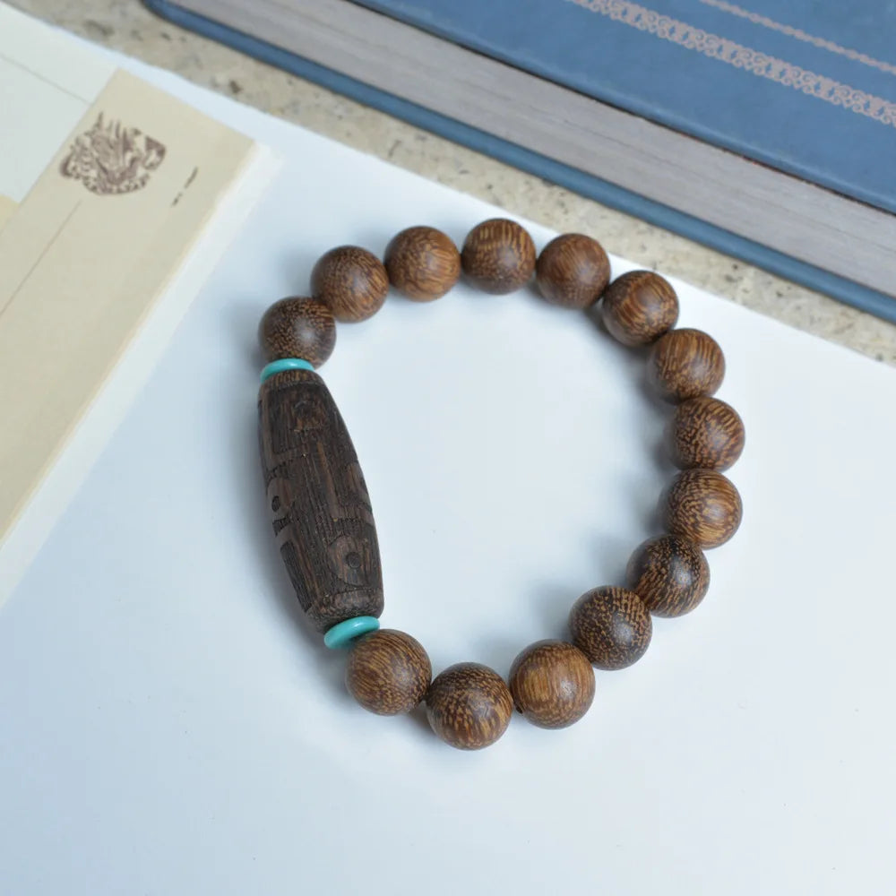 Vietnamese Nha Trang White Kynam Agarwood Bracelet Old-Style Beads Double-Circle Sinkable Rosary With Natural Fragrance Unisex