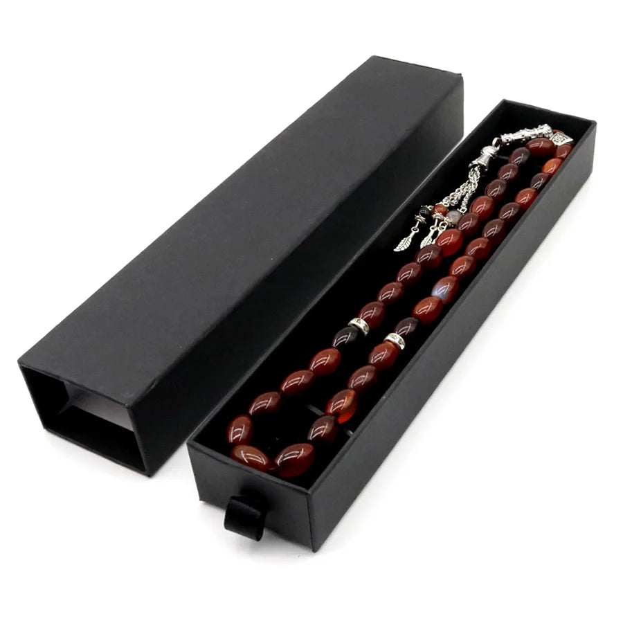 33 Beads Islamic Tasbih Natural Agate Creative Bracelet Dream   Muslim Accessories Tasbeh Tassel Men's Jewelry Misbaha Gift