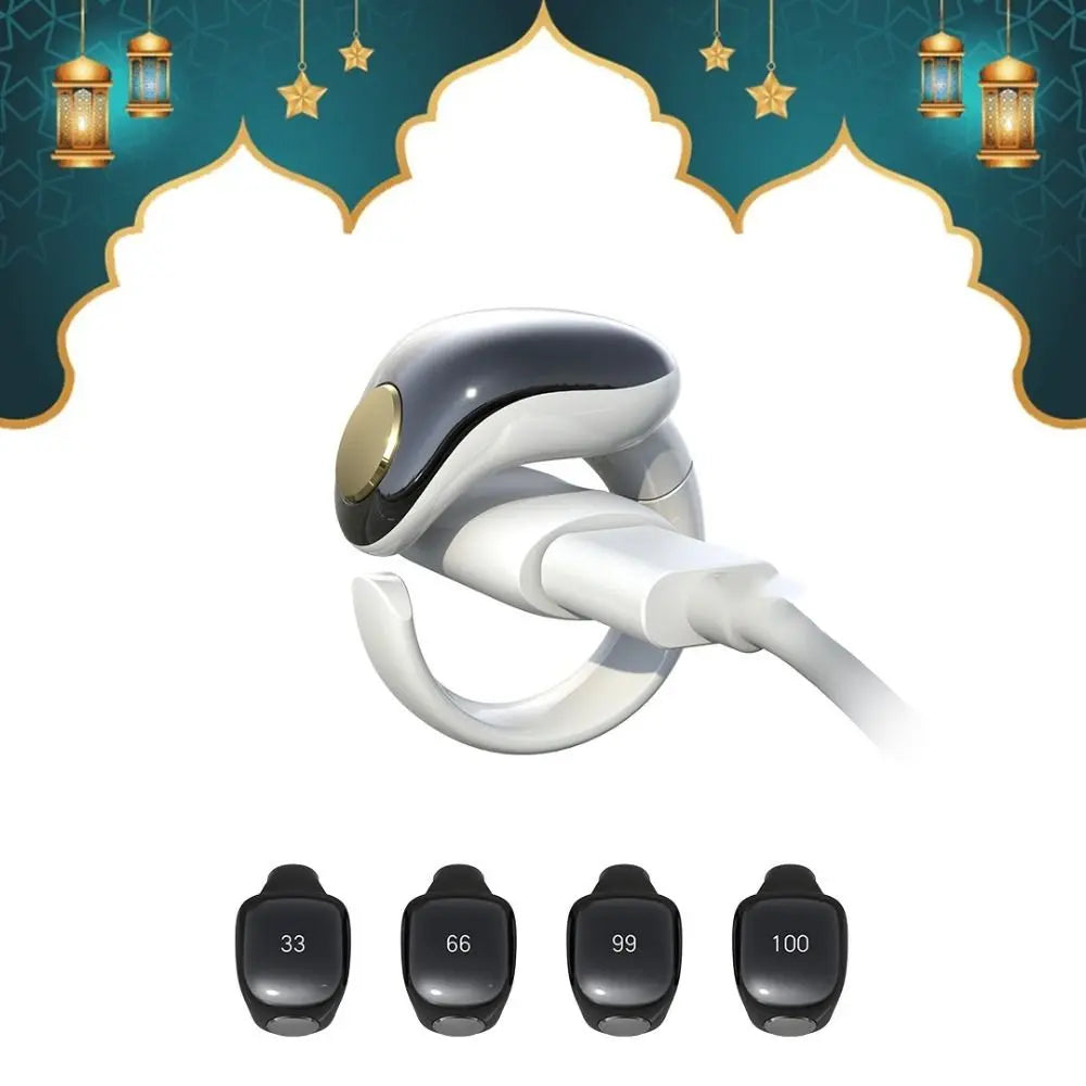Gifts Adjustable Tasbih Counter Zikr Rings Waterproof 3 Size(18/20/22mm) Finger Counter APP Support Muslims Digital Counter