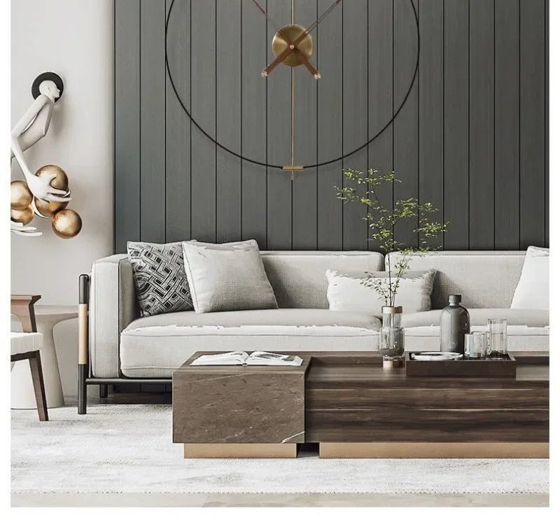 Art Wall Clock Silent Spain Watches Large Living Room Clocks Luxury Minimalist Watch Solid Wood Pointer Home Decoration