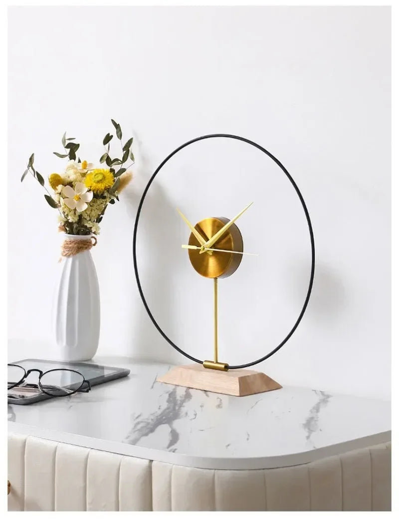 Art Wall Clock Silent Spain Watches Large Living Room Clocks Luxury Minimalist Watch Solid Wood Pointer Home Decoration