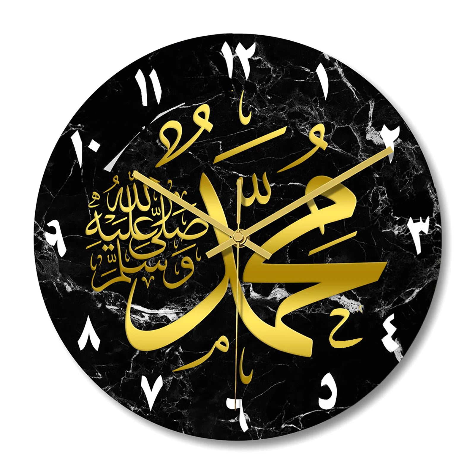 1pc Acrylic Mirror Decorative Clock Islamic Calligraphy Decoration Silent Wall Decor Home Clock Clock Wall 3d Pendulum