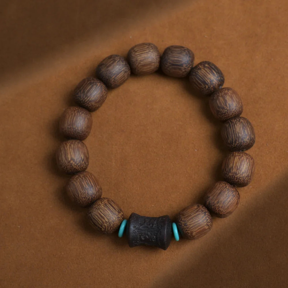 Vietnamese Nha Trang White Kynam Agarwood Bracelet Old-Style Beads Double-Circle Sinkable Rosary With Natural Fragrance Unisex