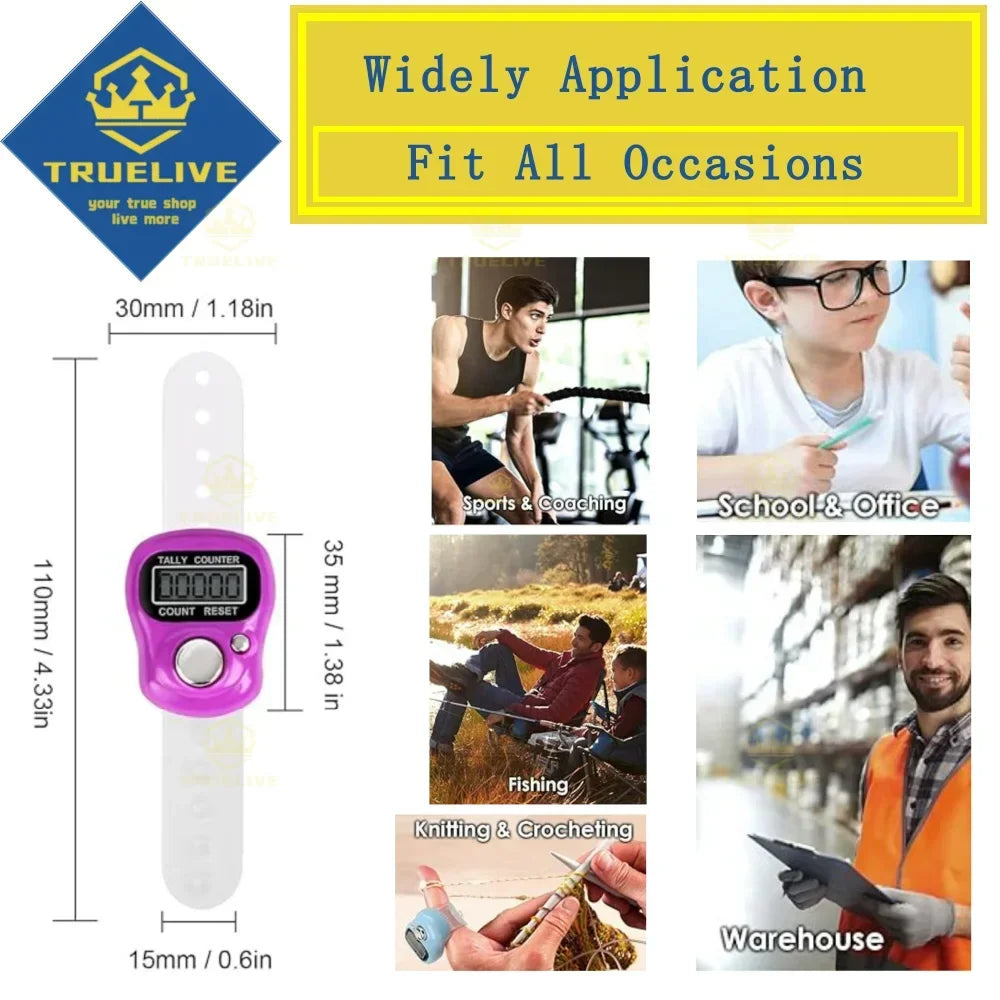 5/3/1PCS Mini Electronic Finger Counter Hand Tally Clicker Counter Ring Digital Counters Knitting Row Counter Stroke Contador