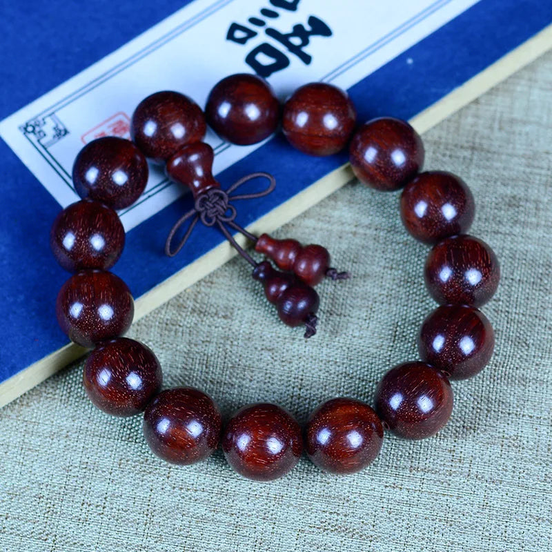 Jifangyuan Gaomi Old Materials Pterocarpus Santalinus Red Sandalwood Rosewood Beads Men Ladies Bracelet Rosary Bracele