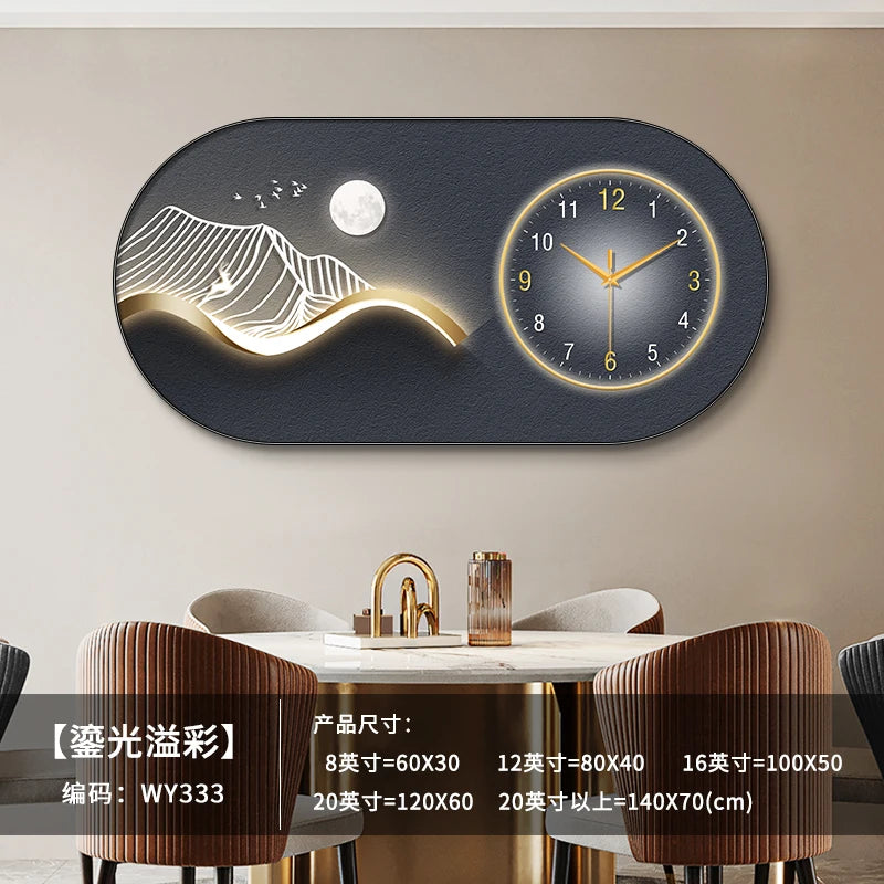 Modern minimalist living room wall clock high-end creative fashion clock restaurant bedroom wall-mounted electronic clock